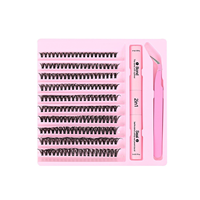 Meilleures ventes : Kit de cils réutilisables DIY 30D 40D grande capacité, cils épais et longs, épaisseur 0,07 mm, tige en coton noir