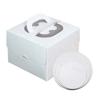 Boîte à gâteau de haute qualité en Chine avec fenêtre, boîte d'emballage carrée pour gâteau d'anniversaire