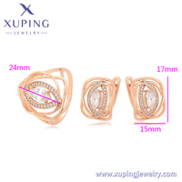 A00913328 XUPING chapado en oro rosa conjunto de joyería de lujo ambiental cobre blanco CZ anillo pendientes para mujer