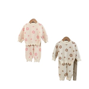 Ensemble <span class=keywords><strong>pull</strong></span> et pantalon pour <span class=keywords><strong>fille</strong></span>, imprimé floral, bord festonné, style coréen, coupe ample, tenue pour tous les jours et les jeux - Product Image 5