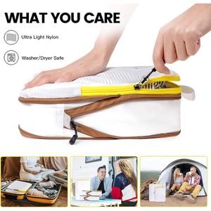 Organiseurs de bagages en maille PVC imperméables personnalisés pour maquillage, nouveaux cubes de compression pour valises - Product Image 4