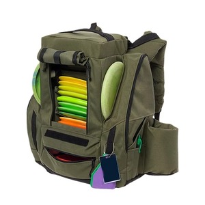 Muestra gratuita, al por mayor, OEM, ODM, mochila deportiva ligera para discos de golf con soporte para botella de agua, con capacidad para más de 25 discos - Product Image 1