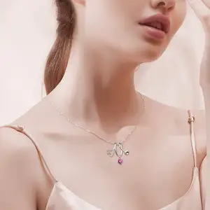 Kalung Dokter Perawat Perhiasan Custom Hadiah Pribadi Perak Sterling 925 Kalung Stetoskop Hati Zirkon - Product Image 5