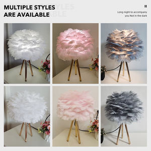 Lông Bàn Đèn Đơn Giản Thanh Lịch Hiện Đại Tripod Bàn Đèn Ánh Sáng Ban Đêm Phòng Cưới Trẻ Em Phòng Khách LED Ánh Sáng Sử Dụng E27 Bóng Đèn - Product Image 6