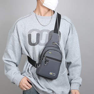 Bolso de pecho moderno para hombre, bolso cruzado portátil de nailon para deportes al aire libre, viajes, uso diario, gris, negro, verde, azul - Product Image 2