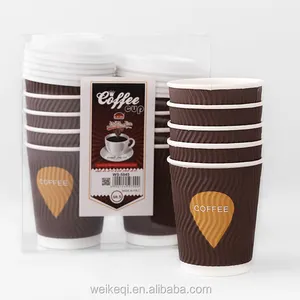 केपीओपी कप और कैनवास कप स्लीव के साथ डिस्पोजेबल रिपल वॉल कॉफी पेपर कप, गर्म पेय के लिए एक बार कॉफी और माइक चाय के लिए कस्टम