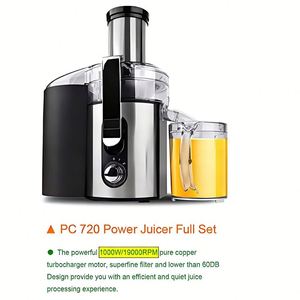 เครื่องสกัดน้ำผลไม้ไฟฟ้า PC720 ขายตรงจากโรงงาน กำลังไฟสูง 1000 วัตต์ ใบมีดสแตนเลสคุณภาพสูง ความจุ 2 ลิตร ป้องกันการรั่วซึม มอเตอร์เงียบ - Product Image 1