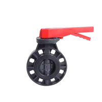Válvula de Mariposa de PVC de Alta Calidad DIN/ANSI PN16, Válvula de Mariposa Manual Tipo Wafer, Válvula de Mariposa de Sellado Hermético DN50-DN200