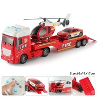 Camion de transport de chars géants 65 cm, modèle de véhicule militaire, pack méga avec hélicoptère, remorque plateau, son et lumière pour jeu de rôle