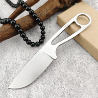Couteau de chasse pliant OEM DIY de qualité professionnelle, petit format, pointe de 4 mm, épaisseur 4 mm, en acier 8Cr13MoV, couteau de survie pour le cou avec étui et logo personnalisé