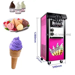 Máquina comercial para hacer helados 25L/H Máquina para hacer helados de servicio suave de 3 sabores Máquina para hacer helados de yogur congelado a la venta