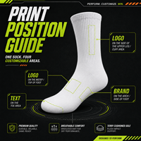 Chaussettes de sport personnalisées avec logo, couleur blanche, pour hommes et femmes, mi-mollet, respirantes, pour le basketball, faible MOQ