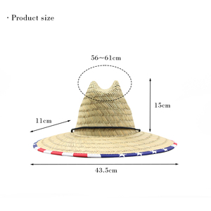 Chất lượng cao cỏ tự nhiên rộng vành Mexican mũ với biểu tượng tùy chỉnh mùa hè bãi biển lướt sóng mặt trời rơm nhân viên cứu hộ <span class=keywords><strong>hat</strong></span> mũ rơm - Product Image 3