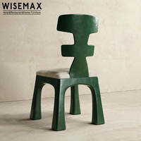 WISEMAX FURNITURE Mobilier de maison en bois de style minimaliste Dossier en arête de poisson en bois de frêne massif Chaise de salle à manger noire pour appartement hôtel
