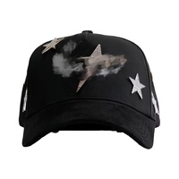 Gorra de Béisbol Estilo Vintage con Pedrería, Cinco Piezas, Estampado en Relieve y Bordado a Mano