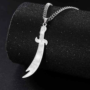 Collar de Acero Inoxidable Personalizado con Colgante de la Espada de Imán Alí Zulfikar para Hombres, Estilo Bambú Transfronterizo de AliExpress para Regalos - Product Image 3