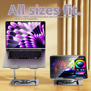 Soporte de Aleación de Aluminio Ajustable, Extensible, Plegable y Portátil para Computadora Portátil, Soporte para Juegos y Negocios, Base Plana - Product Image 5