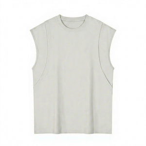 Débardeur Musculation Homme Personnalisé Surdimensionné Sans Manches en Coton Premium avec Emmanchures Profondes – Débardeur Unisexe Oversize Streetwear - Product Image 1