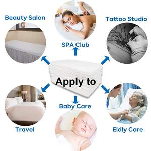 Feuilles de table de massage ajustées jetables élastiques blanches robustes Spa beauté couvre-lit imperméable Style uni - Product Image 3