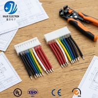 Konektor JST VH 3.96mm 10-Pin Male/Female ke Kabel Ujung Terbuka, Kabel 1007 Multiwarna untuk PCB Peralatan Rumah Tangga Kontrol Industri
