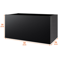 Jardinières rectangulaires en métal JH-Mech Modern Outdoor Heavy-Duty, résistantes à la rouille, avec trou de drainage, 32"x16"x16"