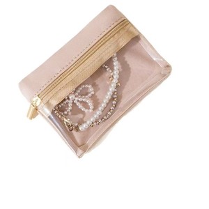 Pochette zippée en velours doux transparent OEM, légère, pour organiser les objets de voyage, pochette à rouge à lèvres - Product Image 3