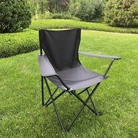 Fauteuil pliant portable en acier carbone pour l'extérieur avec accoudoirs, chaise de camping, chaise de plage, mobilier d'extérieur