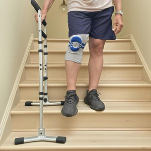 Bastón de Aluminio Ajustable para Escaleras - Ayuda de Movilidad Portátil para Personas Mayores, Capacidad de Carga de 300 lb, Empuñadura de Goma Compatible - Product Image 2