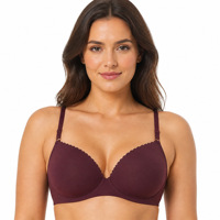 Soutien-gorge push-up pour femme avec armatures, bonnet 3/4, soutien-gorge T-shirt, bretelles réglables, couleur unie, lingerie quotidienne, vente en gros ODM, 6 couleurs