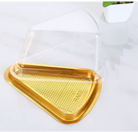 Récipient d'Emballage Alimentaire Jetable en Plastique Transparent PS Bacs à Gâteau-pour Transporter Mousse au Fromage Gâteau Sushi Dessert Triangle Bops