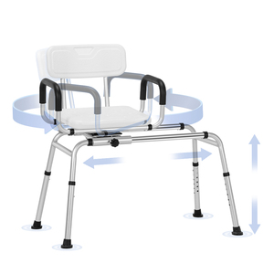 360 °   Chaise <span class=keywords><strong>de</strong></span> douche pivotante et coulissante, banc <span class=keywords><strong>de</strong></span> transfert pour baignoire réglable, 350 LBS, accoudoirs imperméables, coussinets antidérapants pour personnes âgées et handicapées - Product Image 2