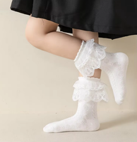 Chaussettes courtes en coton pour bébés, style Loli, décontractées, avec dentelle, pour filles, collection automne, vente en gros