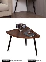 Table d'appoint créative en forme d'éventail, petite table d'angle triangulaire en bois massif pour appartement, table d'appoint de salon, table basse