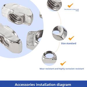 Écrou en T en acier inoxydable 304 316 personnalisé, écrou en T à rainure, écrou en T à tête de marteau pour <span class=keywords><strong>profil</strong></span>és en aluminium série 2020 3030 4040 4545 - Product Image 4
