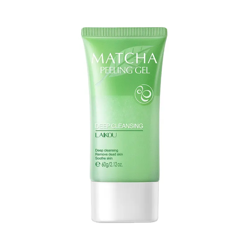 LAIKOU 60g Face care product Matcha Exfoliating peeling Gel Gently clean skin and refines pores for oily acne skin exfoliation