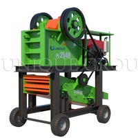 NOUVEAU Petit concasseur de pierres de roche portable Prix Mini concasseur à mâchoires diesel mobile en PE 250x400 pour la vente