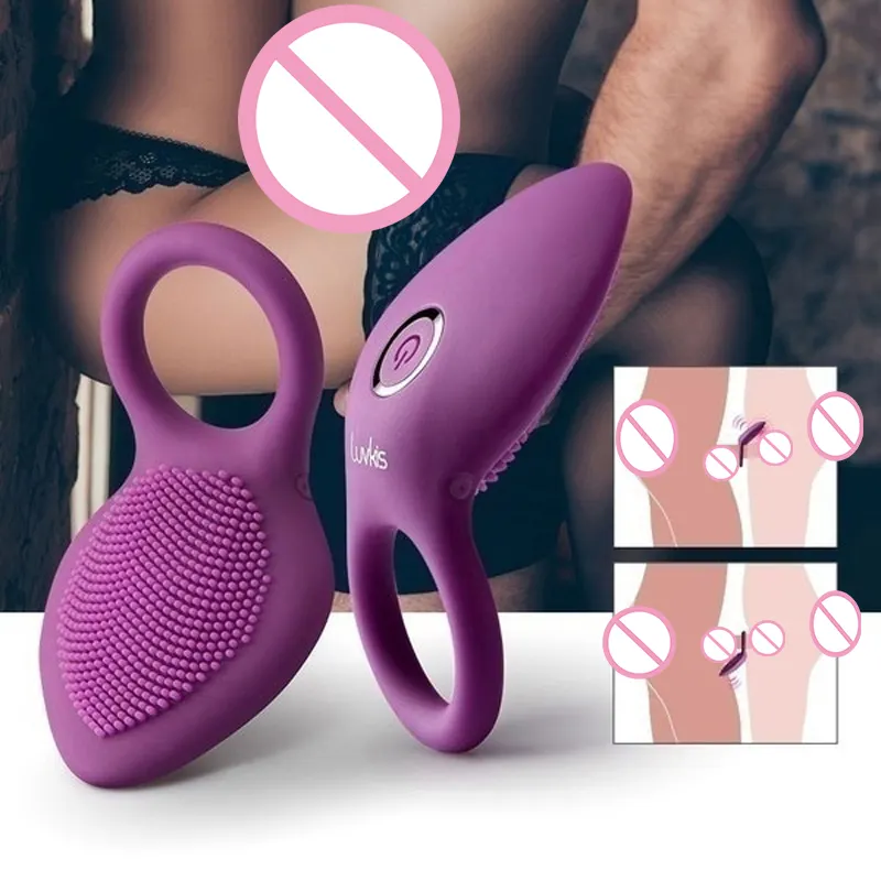 Penis Ring Vibrierender Klitoris Stimulator G-Punkt Sexspielzeug für Paare Vibro Delay Lick Vagina Orgasmus Lock Fein ärmel Vibrator