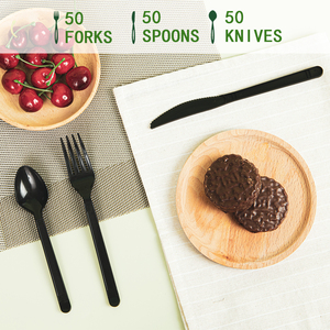 Cubiertos de Plástico de Almidón de Maíz con Logotipo Personalizado, Cubiertos Desechables, Ecológicos, Compostables, Biodegradables, Juego de Cuchillos, Tenedores, Cucharas y Servilletas - Product Image 4