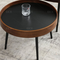 Table basse ronde en bois mdf, design minimaliste, moderne, forme circulaire, offre spéciale