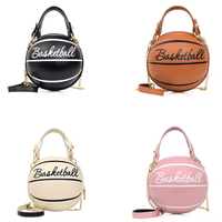 Vente chaude pas cher mini femmes logo personnalisé forme ronde sac à main panier balle sac à main sacs de basket-ball sacs à main