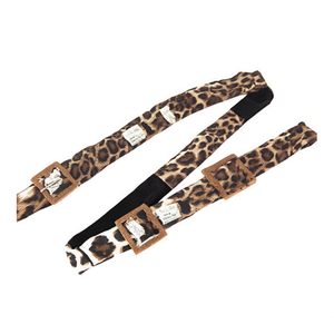 Cinturón de tela con hebilla cuadrada y estampado de leopardo de 4 cm para mujer, a la moda. - Product Image 1