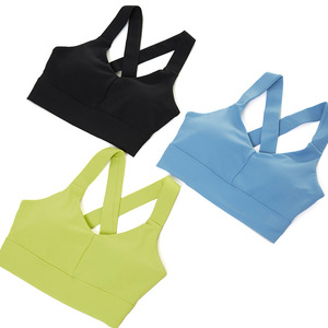 Offre Spéciale côtelé dos croisé Yoga soutien-gorge Sexy haut Impact entraînement sport soutien-gorge haut femmes entraînement course vêtements de sport <span class=keywords><strong>tenue</strong></span> - Product Image 4