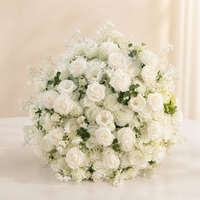 Nouvelle boule de fleurs artificielles en soie de 80 cm, hydrangea et rose, pour centre de table de mariage, demande en mariage, décoration de vitrine, salle d'exposition, allée