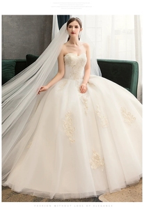 Vestido de <span class=keywords><strong>Novia</strong></span> Moderno Estilo Mori de Punto con Cuello en V, Vestido de Gala con Decoración de Encaje, Largo hasta el Suelo, Tallas Grandes, Estilo Princesa Francesa Natural - Product Image 3