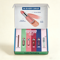 Boîte de maquillage en papier kraft enduit personnalisé de luxe, boîte de kit de maquillage de haute qualité, kit de sourcils personnalisé UV et emballage combiné pour rouge à lèvres