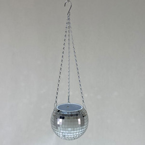 Vase <span class=keywords><strong>boule</strong></span> disco en gros, vase rond à fond plat avec miroir et chaîne <span class=keywords><strong>de</strong></span> suspension pour la décoration <span class=keywords><strong>de</strong></span> bureau et la plantation - Product Image 3