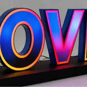 Lettres en relief LED RGB étanches personnalisées, enseigne lumineuse 3D pour boutique, centre commercial, exposition - Product Image 1