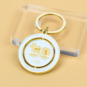 工場卸売 カスタム両面ロゴ 360 °   回転式キーホルダー 高度な回転モデル メタルエナメルキーホルダー - Product Image 3