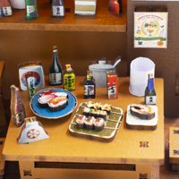 Nouveauté 2026 - Maison de poupées miniature japonaise Izakaya M2601Z - Kit de maison de poupées DIY - Puzzle 3D en bois avec couvercle anti-poussière