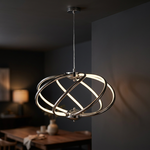 Suspension suspendue de luxe en métal laiton AK en nickel fini pièce personnalisée pour la décoration intérieure de la maison - Product Image 1